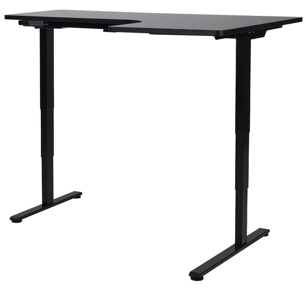 Elektricky nastavitelný rohový psací stůl DESTINES Černá 160 cm 109 cm Pravá