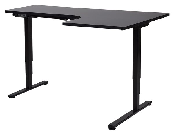 Elektricky nastavitelný rohový psací stůl DESTINES Černá 160 cm 109 cm Pravá