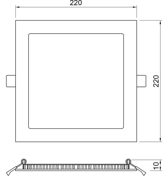 APLED - LED Koupelnové podhledové svítidlo SQUARE LED/18W/230V IP41 220x220 mm