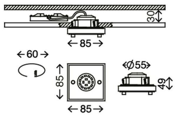 Briloner - LED Koupelnové podhledové svítidlo ATTACH LED/5W/230V IP44