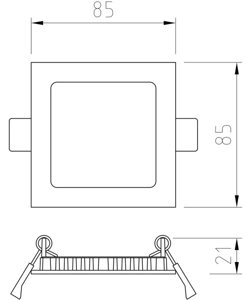APLED - LED Koupelnové podhledové svítidlo SQUARE LED/3W/230V IP41 85x85 mm
