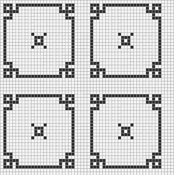 Hisbalit Obklad skleněná bílá; černá Černobílá Mozaika BEMOL 2,5x2,5 (33,3x33,3) cm - 25BEML