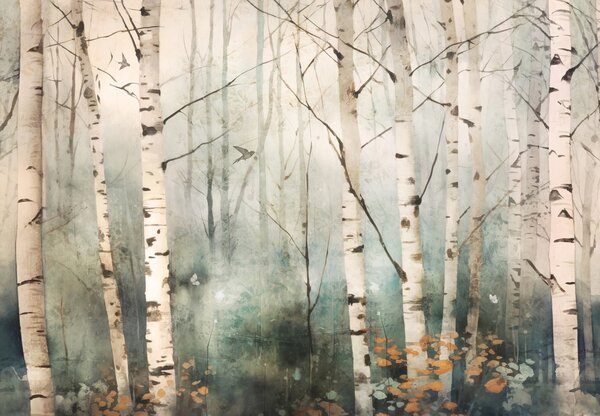 Fototapeta - Stromy - malba (245x170 cm)
