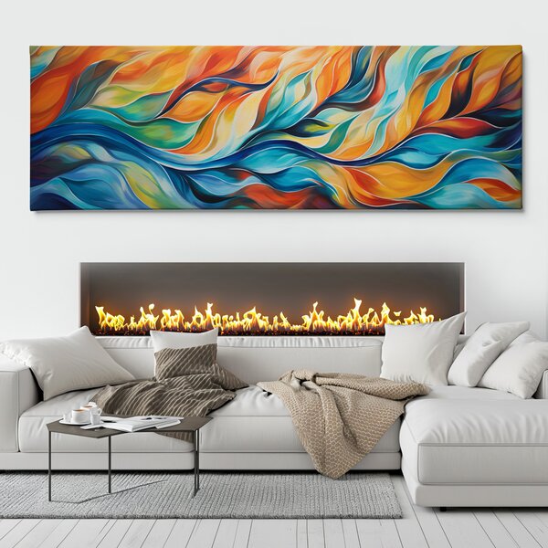 Obraz na plátně - Otevřený proud, Abstrakce FeelHappy.cz Velikost obrazu (šířka x výška): 120 x 40 cm