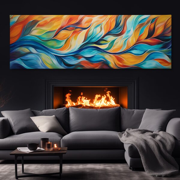 Obraz na plátně - Otevřený proud, Abstrakce FeelHappy.cz Velikost obrazu (šířka x výška): 120 x 40 cm