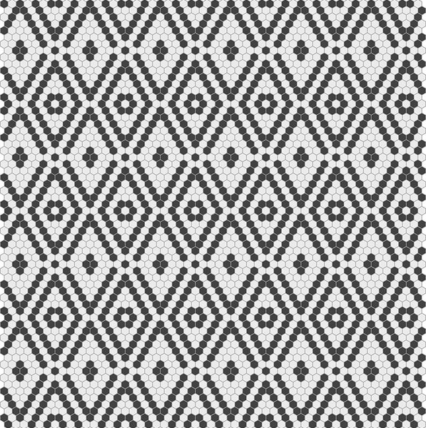 Hisbalit Obklad skleněná bílá; černá Černobílá Mozaika RITMO hexagony 2,3x2,6 (33,3x33,3) cm - HEXRTM