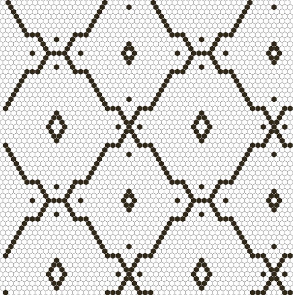 Hisbalit Obklad skleněná bílá; černá Černobílá Mozaika ARPEGIO hexagony 2,3x2,6 (33,3x33,3) cm - HEXARP