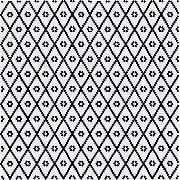Hisbalit Obklad skleněná bílá; černá Černobílá Mozaika MINUETTO hexagony 2,3x2,6 (33,3x33,3) cm - HEXMIN