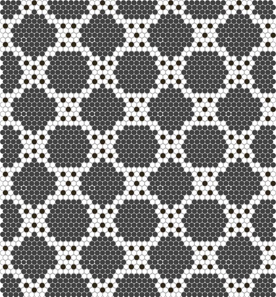 Hisbalit Obklad skleněná bílá; černá Černobílá Mozaika OSTINATO kolečka prům. 2,2 (33,3x33,3) cm - KOLOST