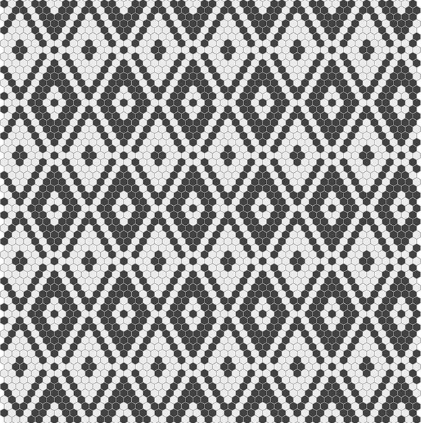 Hisbalit Obklad skleněná bílá; černá Černobílá Mozaika MELODIA hexagony 2,3x2,6 (33,3x33,3) cm - HEXMLD