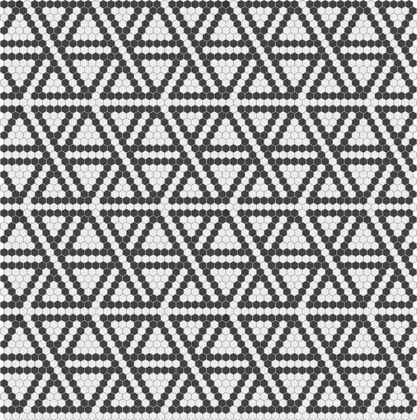 Hisbalit Obklad skleněná bílá; černá Černobílá Mozaika JAZZ hexagony 2,3x2,6 (33,3x33,3) cm - HEXJAZ