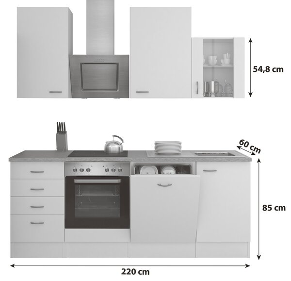 KUCHYŇSKÝ BLOK 220 cm MID.YOU - Online Only kuchyňské linky, Online Only
