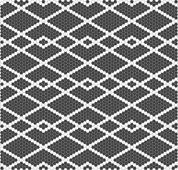 Hisbalit Obklad skleněná bílá; černá Černobílá Mozaika PIZZICATO hexagony 2,3x2,6 (33,3x33,3) cm - HEXPZC