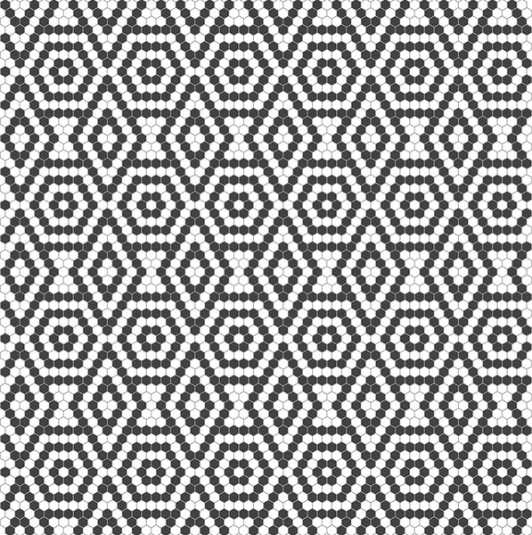 Hisbalit Obklad skleněná bílá; černá Černobílá Mozaika PIANO hexagony 2,3x2,6 (33,3x33,3) cm - HEXPIA