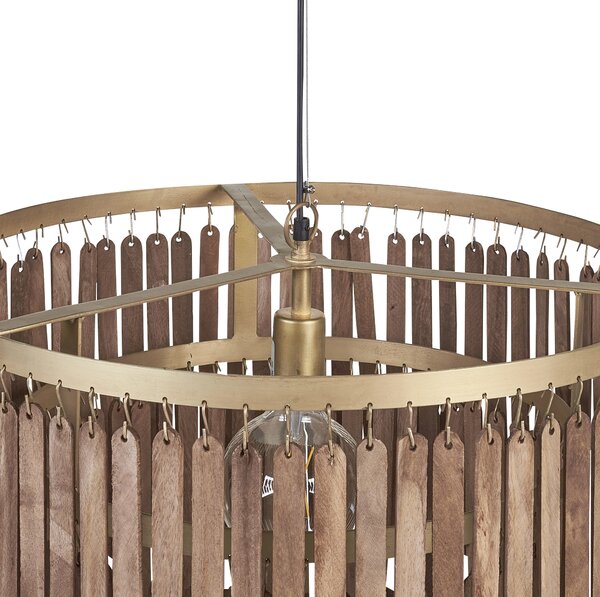 Závěsná lampa KAVERI Mangové dřevo Hnědá