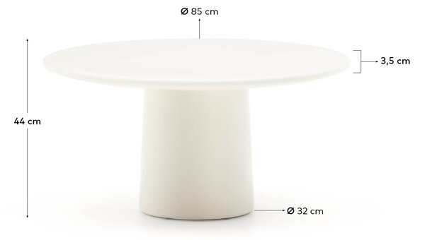 Bílý zahradní stolek Kave Home Albanella 85 cm