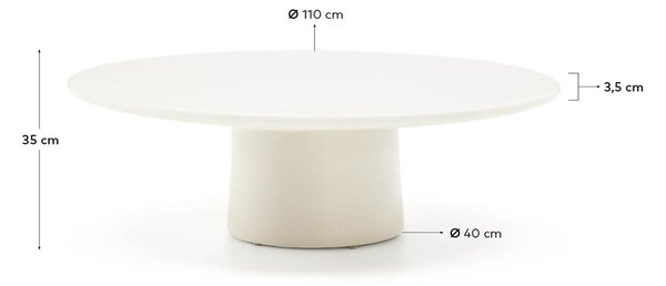 Bílý zahradní stolek Kave Home Albanella 110 cm