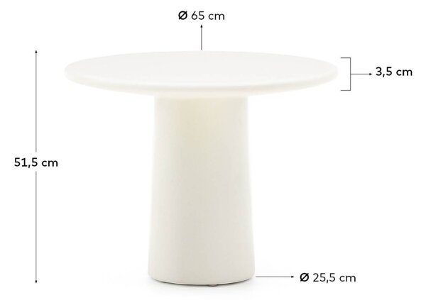 Bílý zahradní stolek Kave Home Albanella 65 cm