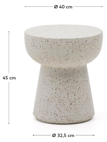 Bílý terrazzo zahradní stolek Kave Home Pada 40 cm