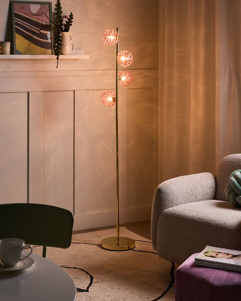 Stojací lampa ANADYR Sklo Růžová