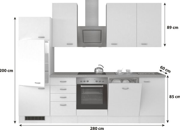 KUCHYŇSKÝ BLOK 280 cm MID.YOU - Online Only kuchyňské linky, Online Only