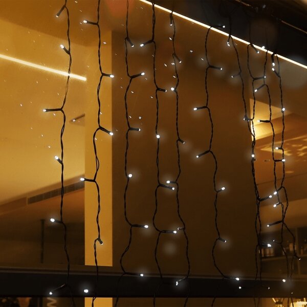 Aigostar - LED Solární řetěz 100xLED/8 funkcí 4x1m IP65 studená bílá