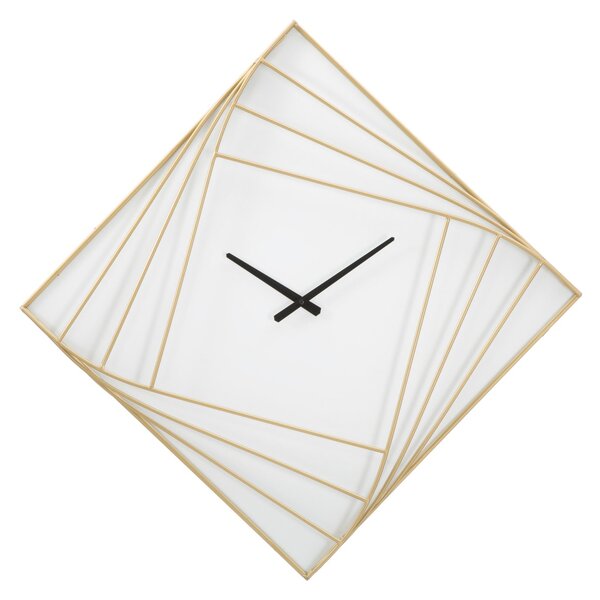 Nástěnné hodiny Mauro Ferretti Gold II, 85x6x85 cm, bílá/zlatá