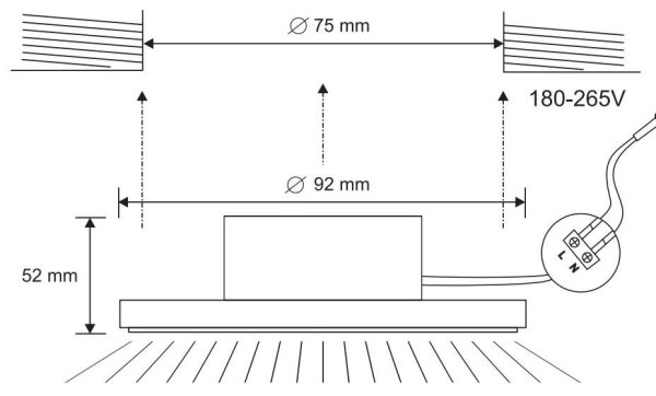 LED Koupelnové podhledové svítidlo LED/7W/230V 4000K černá IP44