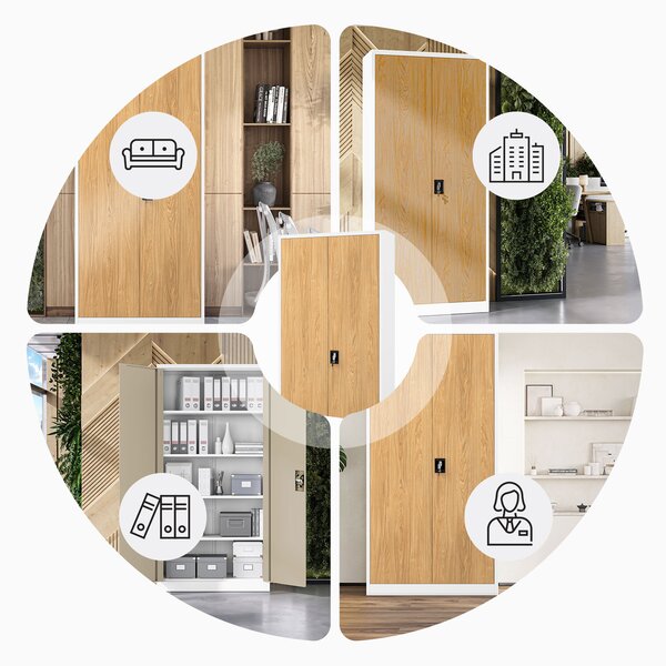 Skříň na dokumenty bílá/zlatý dub: Eco Design JAN H