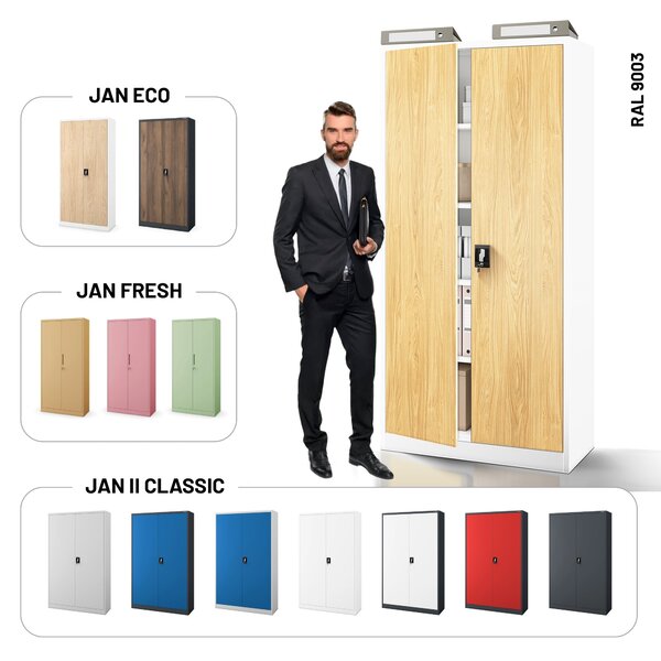 Skříň na dokumenty bílá/zlatý dub: Eco Design JAN H