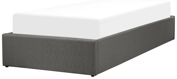 Postel s úložným prostorem bez čela Tkanina DINAN 90 x 200 cm Tmavě šedá