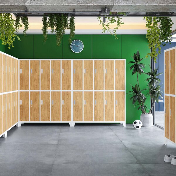 BHP šatní skříň bílá/zlatý dub: Eco Design 10-dveřová BARTEK