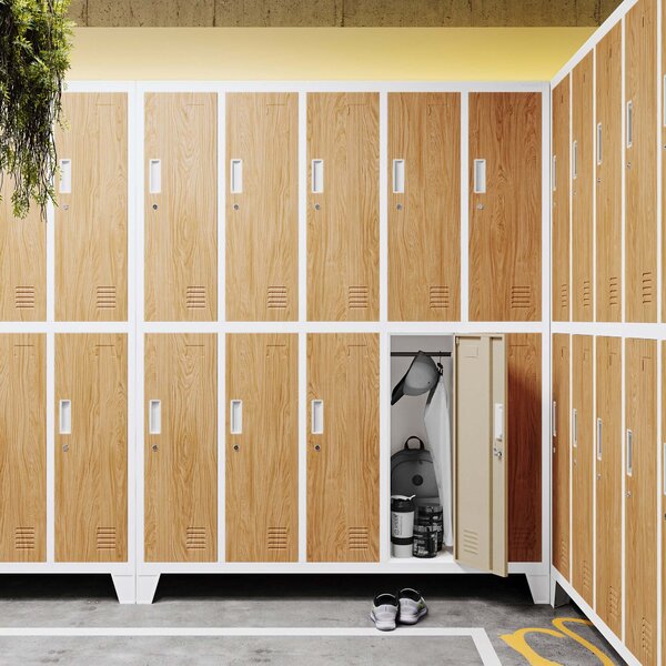 BHP šatní skříň bílá/zlatý dub: Eco Design 10-dveřová BARTEK