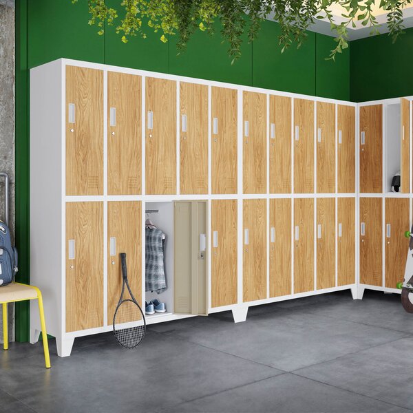 BHP šatní skříň bílá/zlatý dub: Eco Design 10-dveřová BARTEK