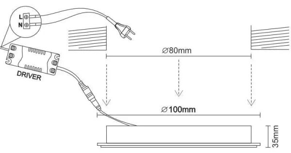 LED Podhledové svítidlo LED/7,5W/230V 4000K bílá