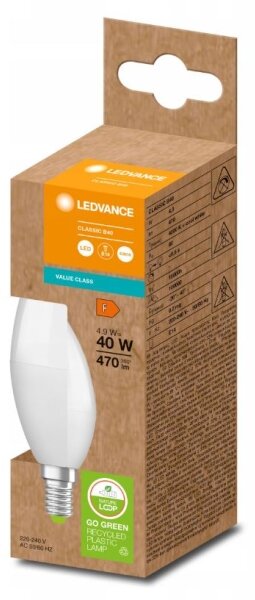 LED Žárovka z recyklovaného plastu B40 E14/4,9W/230V 4000K - Ledvance