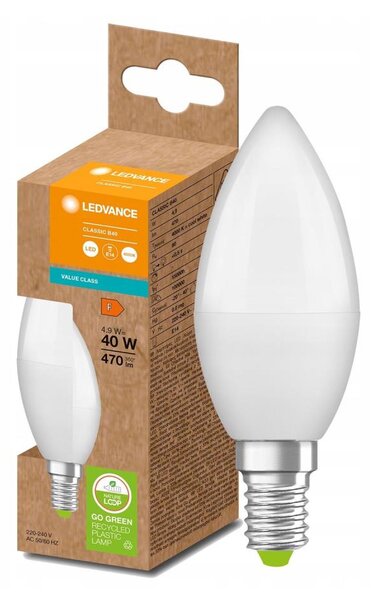 LED Žárovka z recyklovaného plastu B40 E14/4,9W/230V 4000K - Ledvance