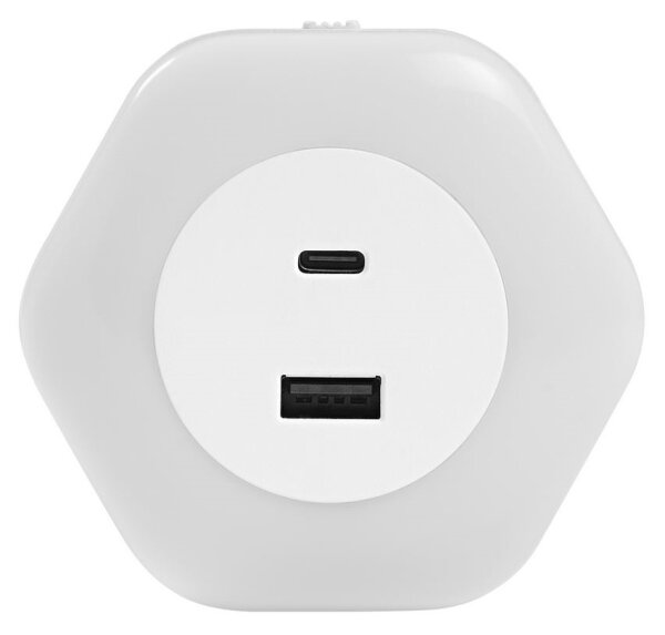 Ledvance - LED Orientační svítidlo do zásuvky s USB LUNETTA LED/15W/230V