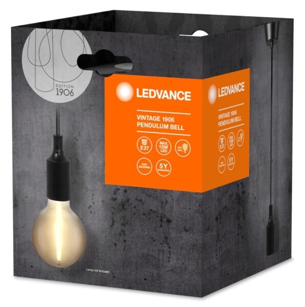 Ledvance - Lustr na lanku PENDULUM BELL 1xE27/15W/230V černá