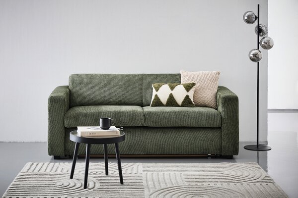 ROZKLÁDACÍ POHOVKA, textil, olivově zelená Carryhome - Rozkládací sedačky