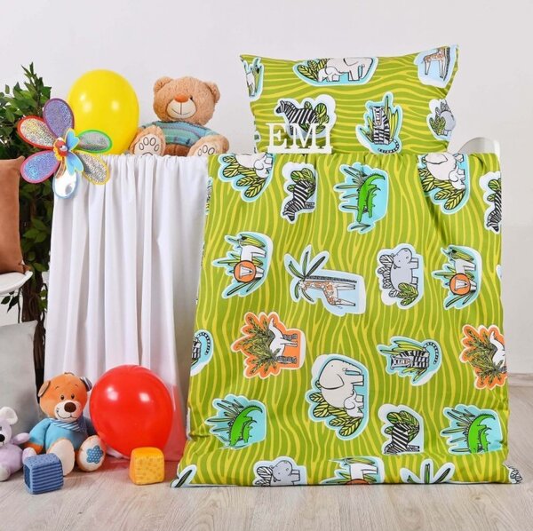 Povlečení dětské Jungle zelené EMI, Dětský set 90x130 + 45x65