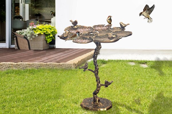 Odkládací stolek BIRDS 60cm křídlové provedení staromosaz venkovní