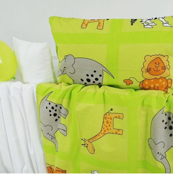 Povlečení dětské ZOO zelené EMI, Dětský set 90x130 + 45x65