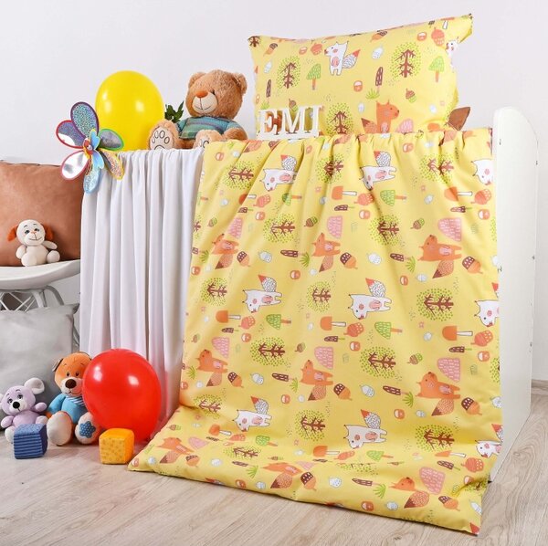 Povlečení dětské Veverky žluté EMI, Polštář 50x70