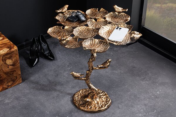 Odkládací stolek BIRDS 60cm křídlové provedení staromosaz venkovní