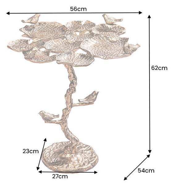 Odkládací stolek BIRDS 60cm křídlové provedení staromosaz venkovní