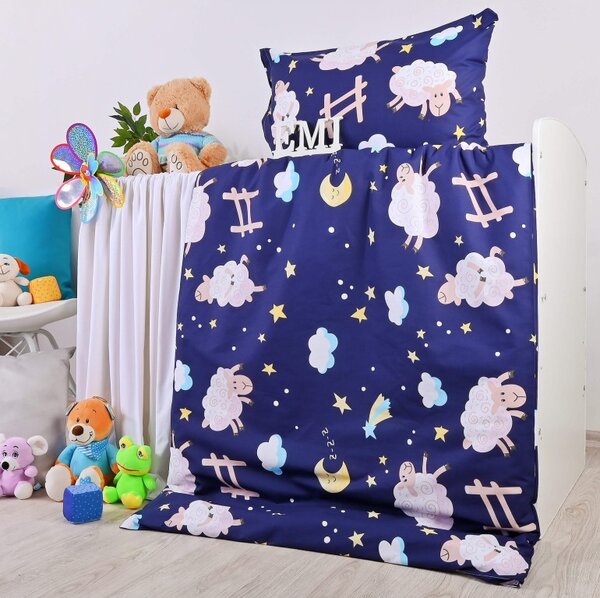 Povlečení dětské Shaun modré EMI, Dětský set 90x130 + 45x65