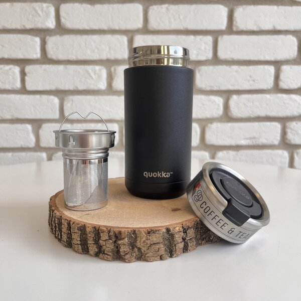 Quokka Termohrnek se sítkem Boost, 400ml, Quokka, carbon black