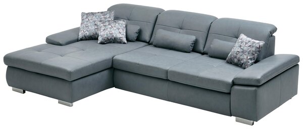 ROHOVÁ SEDAČKA, kůže, šedá Beldomo Premium - Sedací soupravy