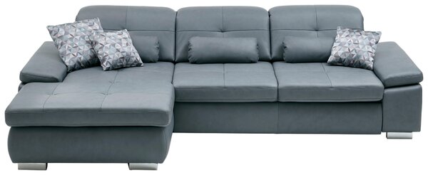 ROHOVÁ SEDAČKA, kůže, šedá Beldomo Premium - Sedací soupravy
